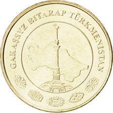 TURKMENISTAN, 50 Tenge, 2009, KM #100, MS(63), Brass, 26, 8.01