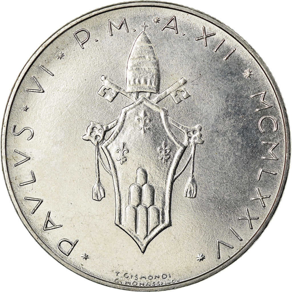 Monnaie, Cité du Vatican, Paul VI, 100 Lire, 1974, Roma, SPL, Stainless Steel