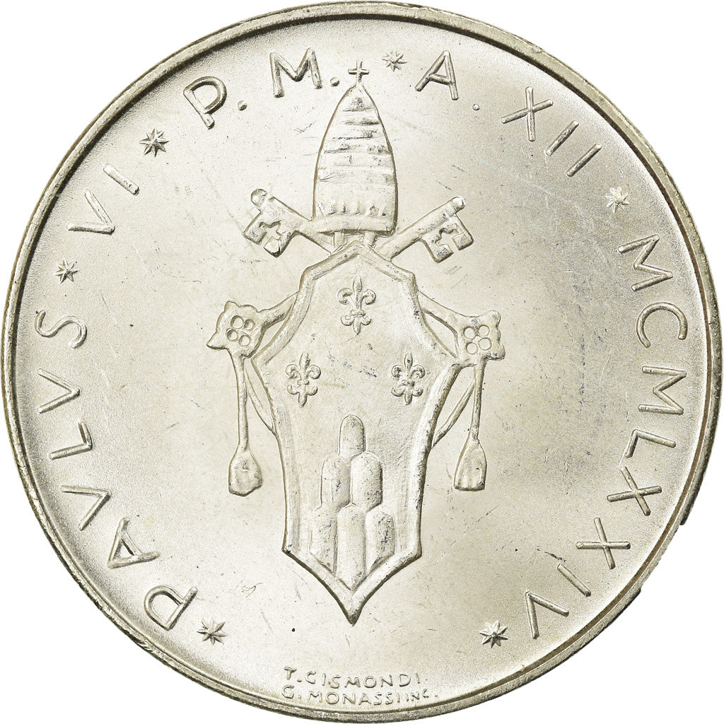 Monnaie, Cité du Vatican, Paul VI, 500 Lire, 1974, Roma, SPL, Argent, KM:123