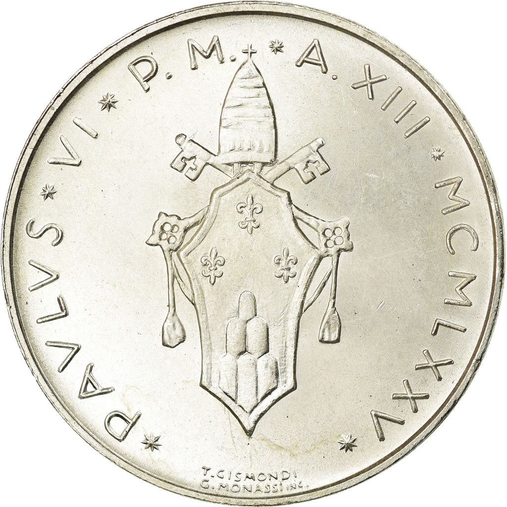 Münze, Vatikanstadt, Paul VI, 500 Lire, 1975, UNZ, Silber, KM:123