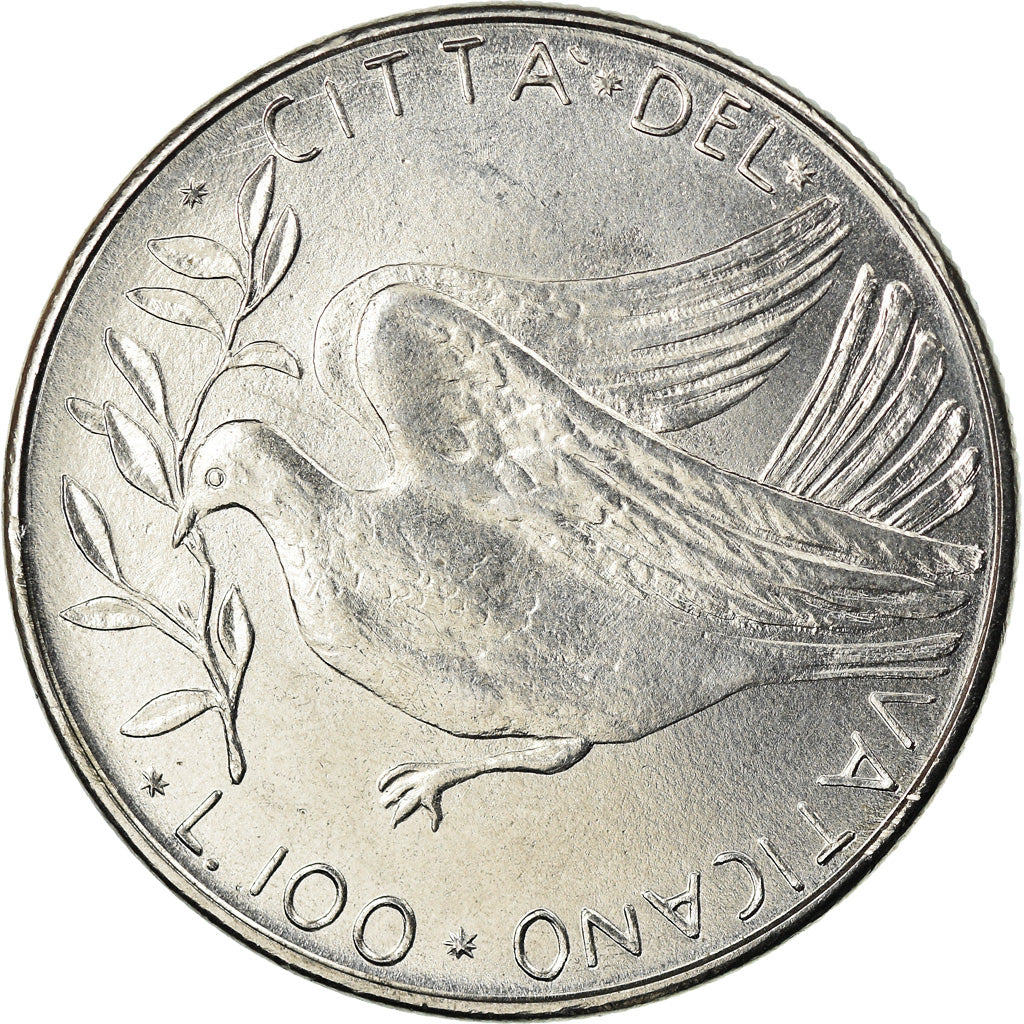 Moneda, CIUDAD DEL VATICANO, Paul VI, 100 Lire, 1976, SC, Acero inoxidable