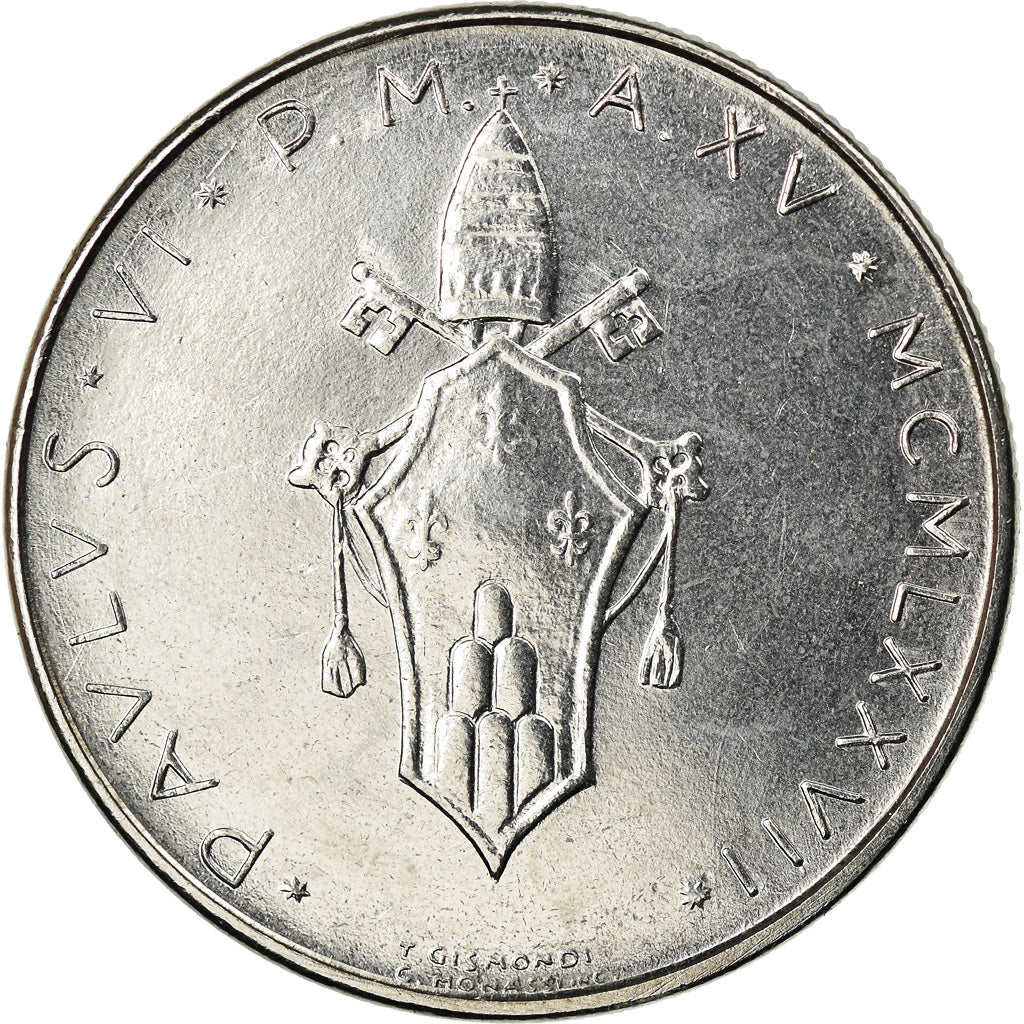 Moneta, CITTÀ DEL VATICANO, Paul VI, 100 Lire, 1977, Roma, SPL, Acciaio