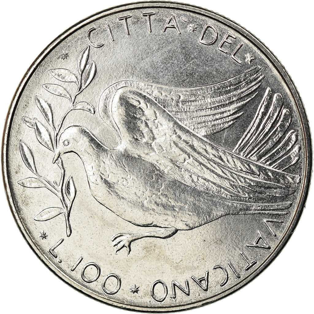 Moneta, CITTÀ DEL VATICANO, Paul VI, 100 Lire, 1977, Roma, SPL, Acciaio