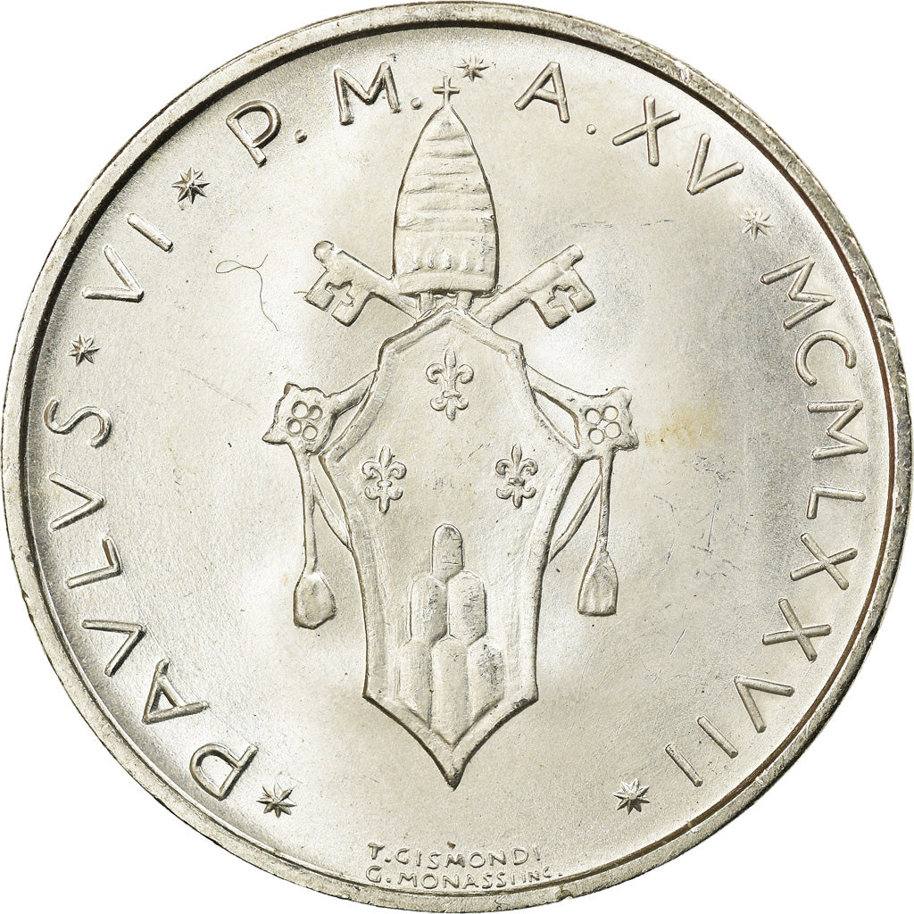 Coin, VATICAN CITY, Paul VI, 500 Lire, 1977, Roma, MS(63), Silver, KM:132