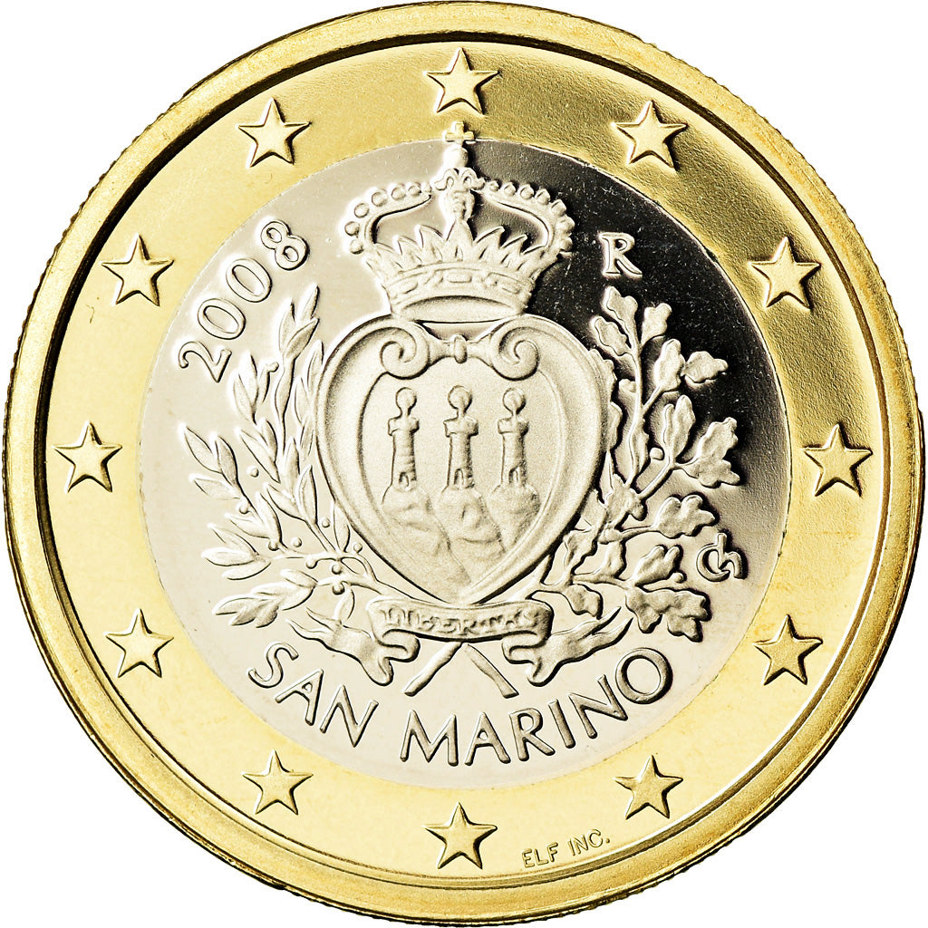 San Marino, Euro, 2008, Proof, FDC, Bi-metallico, KM:485