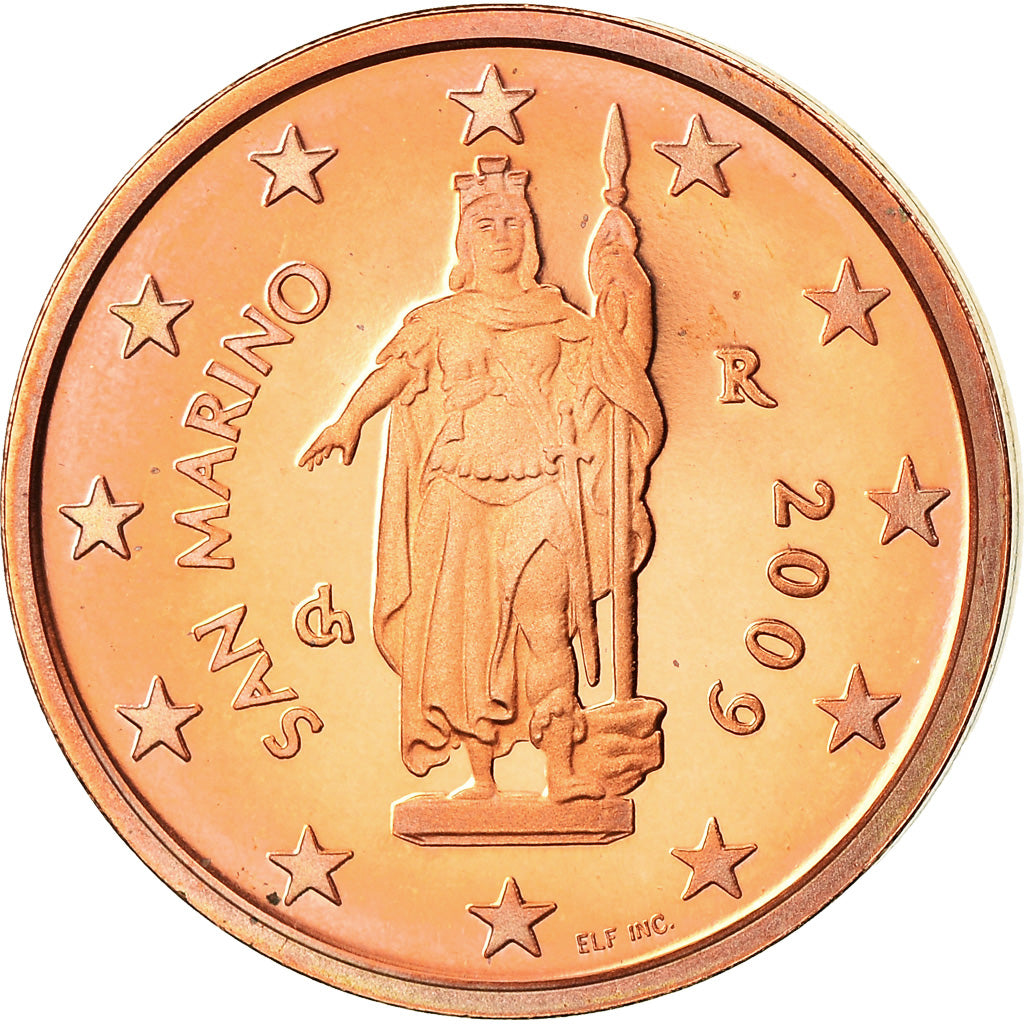 San Marino, 2 Euro Cent, 2009, Proof, FDC, Acciaio placcato rame, KM:441