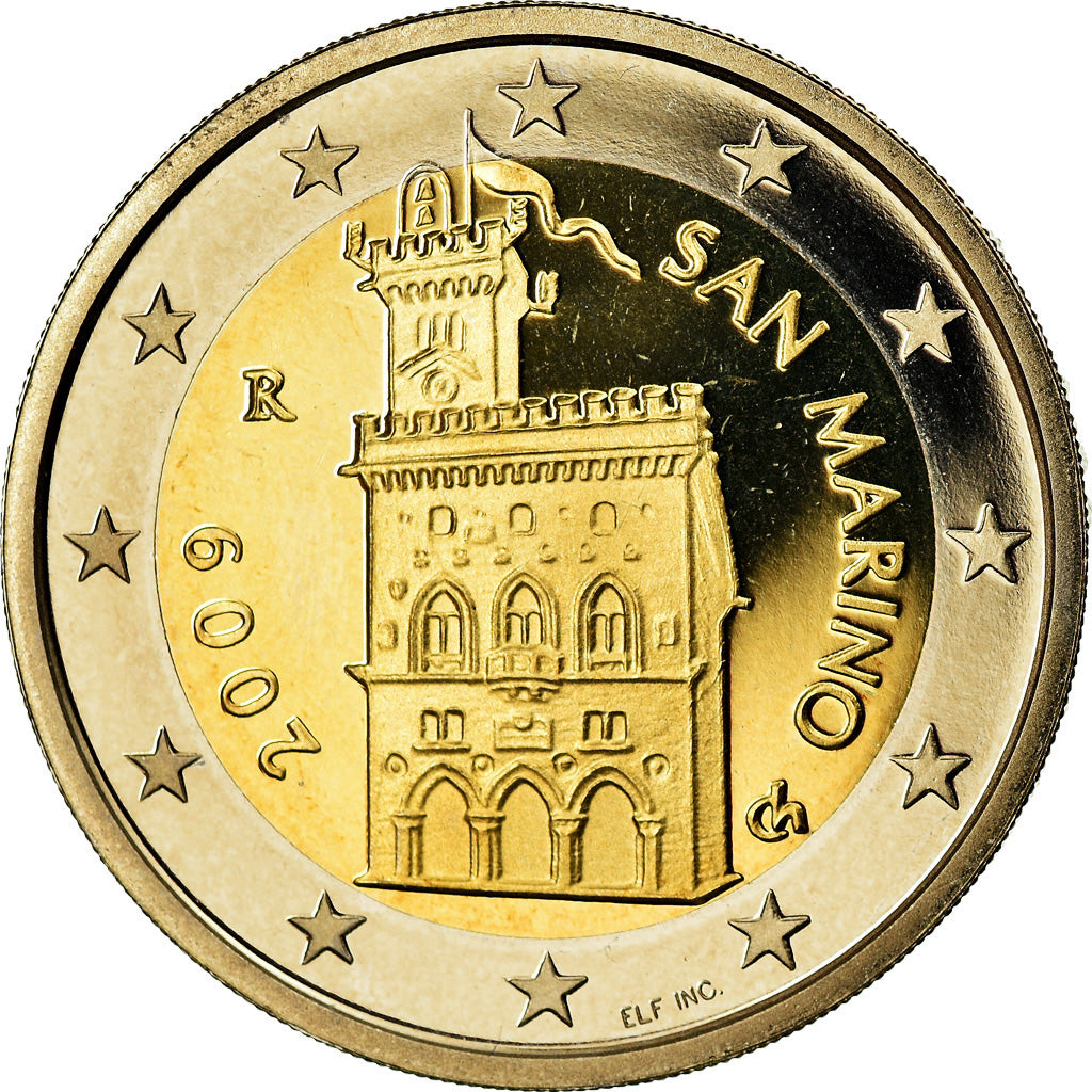 San Marino, 2 Euro, 2009, Proof, FDC, Bi-Metallic, KM:486