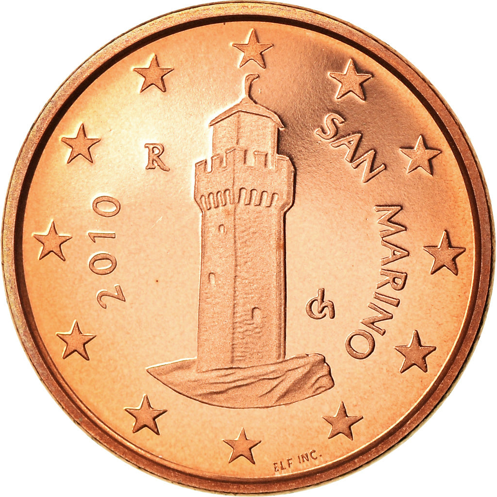 San Marino, Euro Cent, 2010, Proof, FDC, Acciaio placcato rame, KM:440