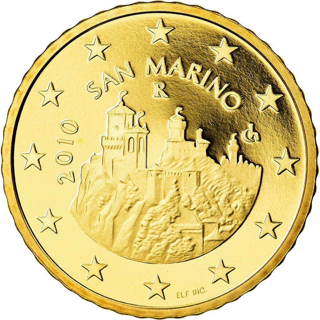 San Marino, 50 Euro Cent, 2010, Proof, STGL, Messing, KM:484