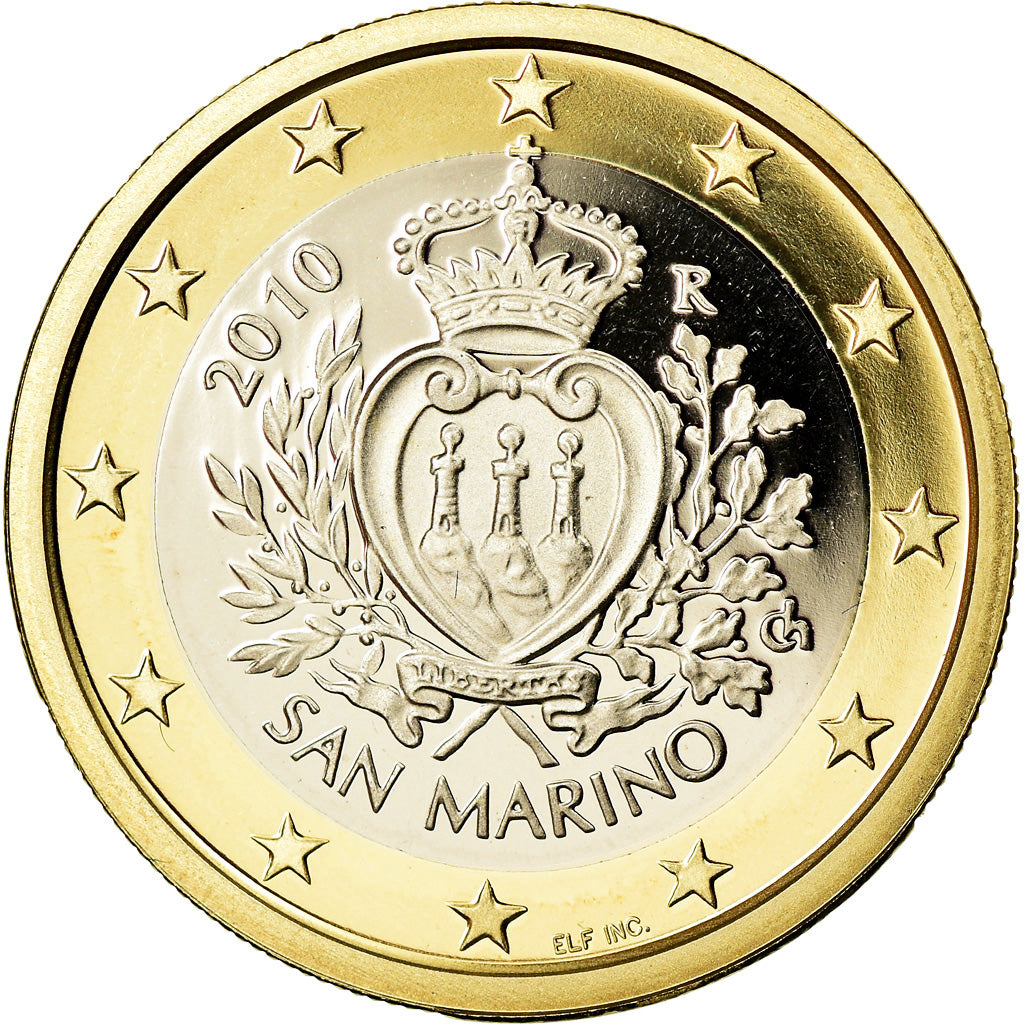 San Marino, Euro, 2010, Proof, FDC, Bi-Metallic, KM:485