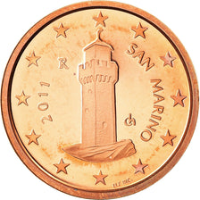 San Marino, Euro Cent, 2011, Proof, FDC, Acciaio placcato rame, KM:440