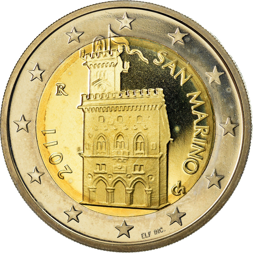 San Marino, 2 Euro, 2011, Proof, STGL, Bi-Metallic, KM:486