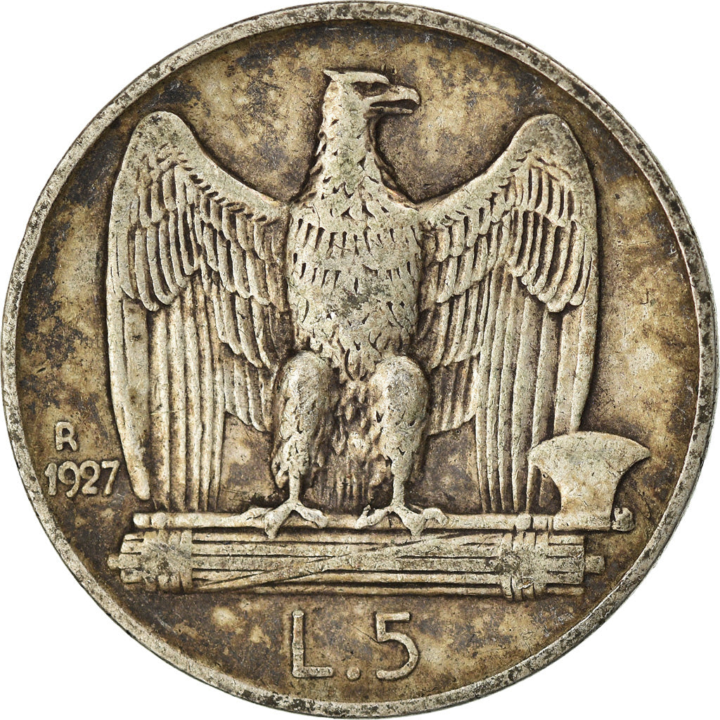 Monnaie, Italie, Vittorio Emanuele III, 5 Lire, 1927, Rome, TB+, Argent, KM:67.2