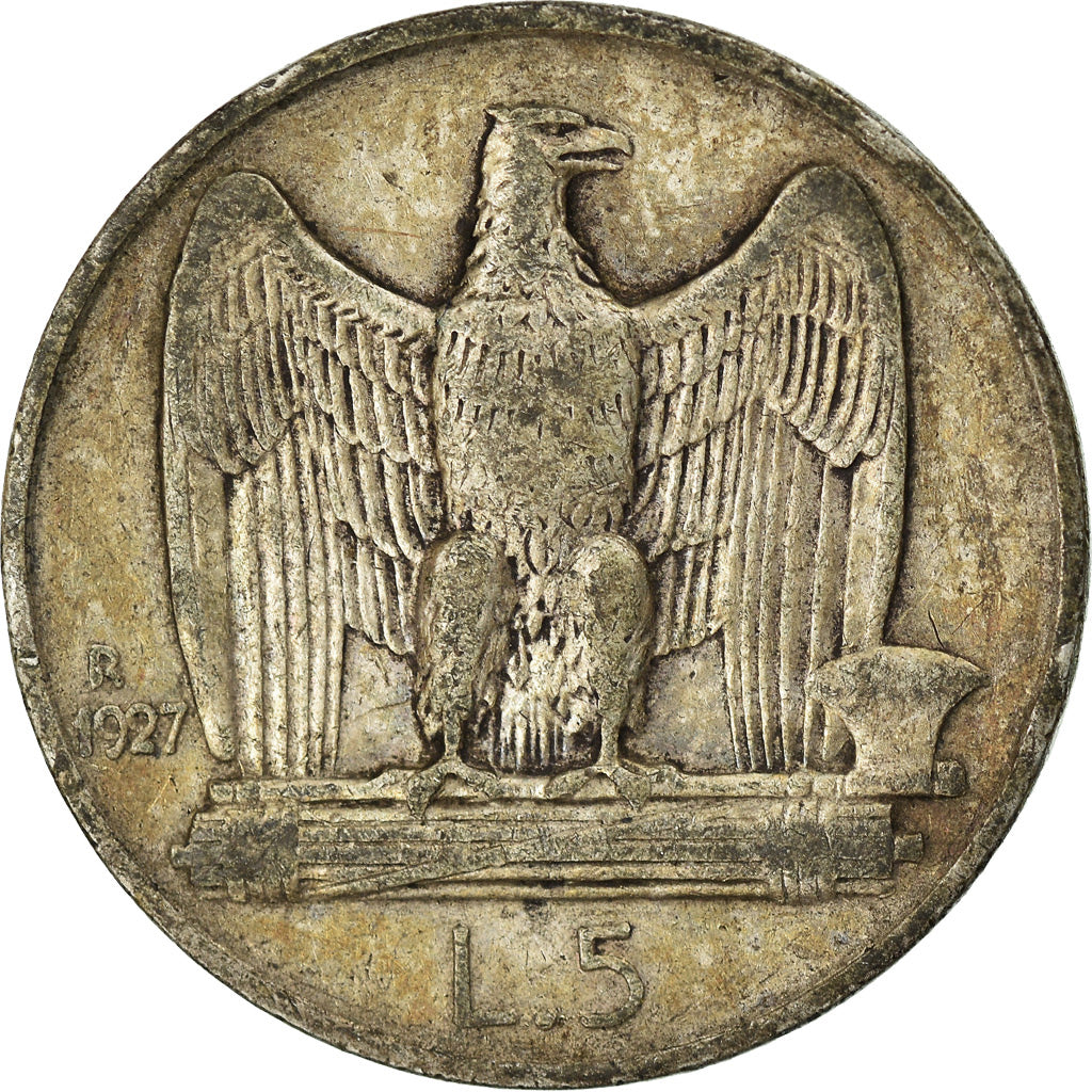 Moneta, Italia, Vittorio Emanuele III, 5 Lire, 1927, Rome, BB, Argento, KM:67.2