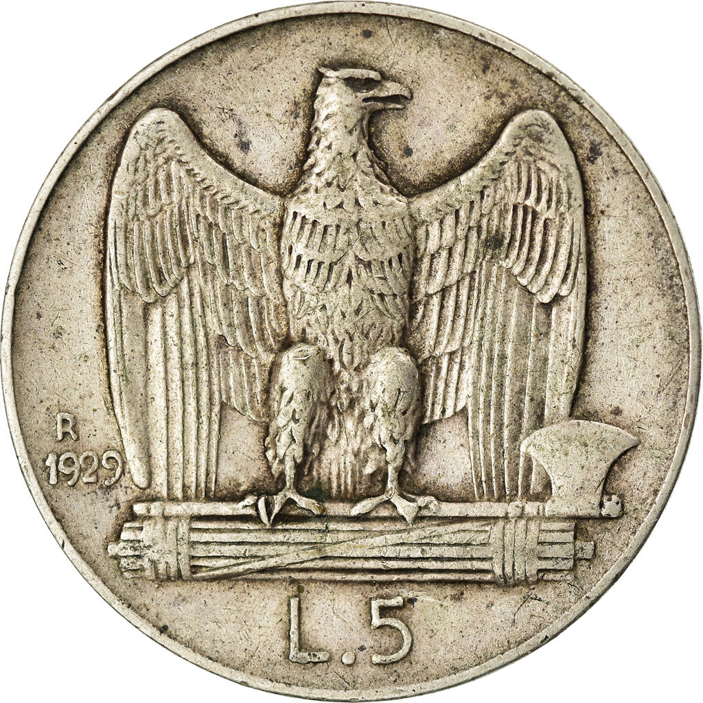 Monnaie, Italie, Vittorio Emanuele III, 5 Lire, 1929, Rome, TTB, Argent, KM:67.2