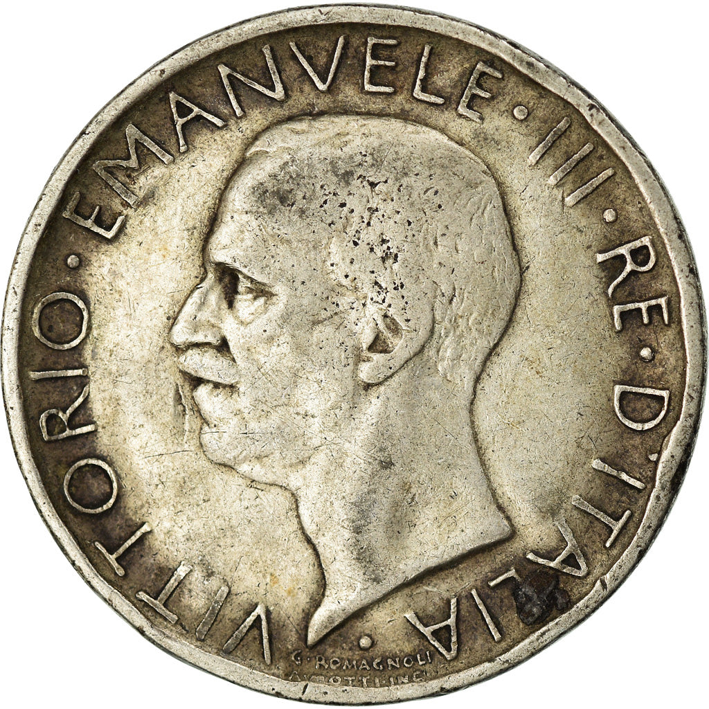 Coin, Italy, Vittorio Emanuele III, 5 Lire, 1929, Rome, EF(40-45), Silver