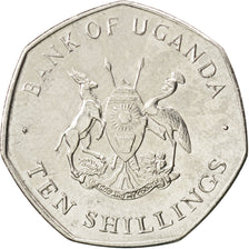 Münze, Uganda, 10 Shillings, 1987, UNZ, Nickel plated steel, KM:30