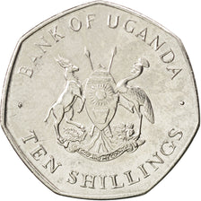 Coin, Uganda, 10 Shillings, 1987, MS(63), Nickel plated steel, KM:30