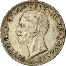Italia, Vittorio Emanuele III, 5 Lire, 1930, Rome, MBC, Plata, KM:67.1