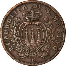 Coin, San Marino, 10 Centesimi, 1936, Rome, EF(40-45), Bronze, KM:13