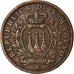 Coin, San Marino, 10 Centesimi, 1936, Rome, EF(40-45), Bronze, KM:13