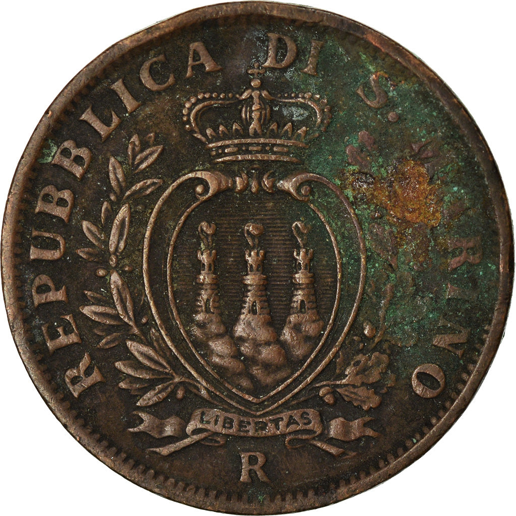 Münze, San Marino, 10 Centesimi, 1935, Rome, SS, Bronze, KM:13