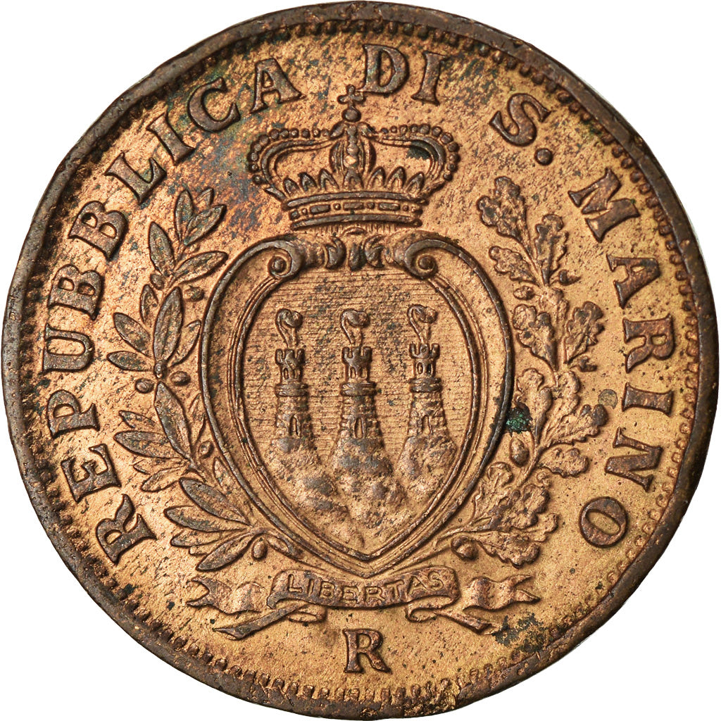 Moneta, San Marino, 10 Centesimi, 1935, Rome, SPL-, Bronzo, KM:13