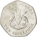 Uganda, 10 Shillings, 1987, SPL, Acciaio placcato nichel, KM:30