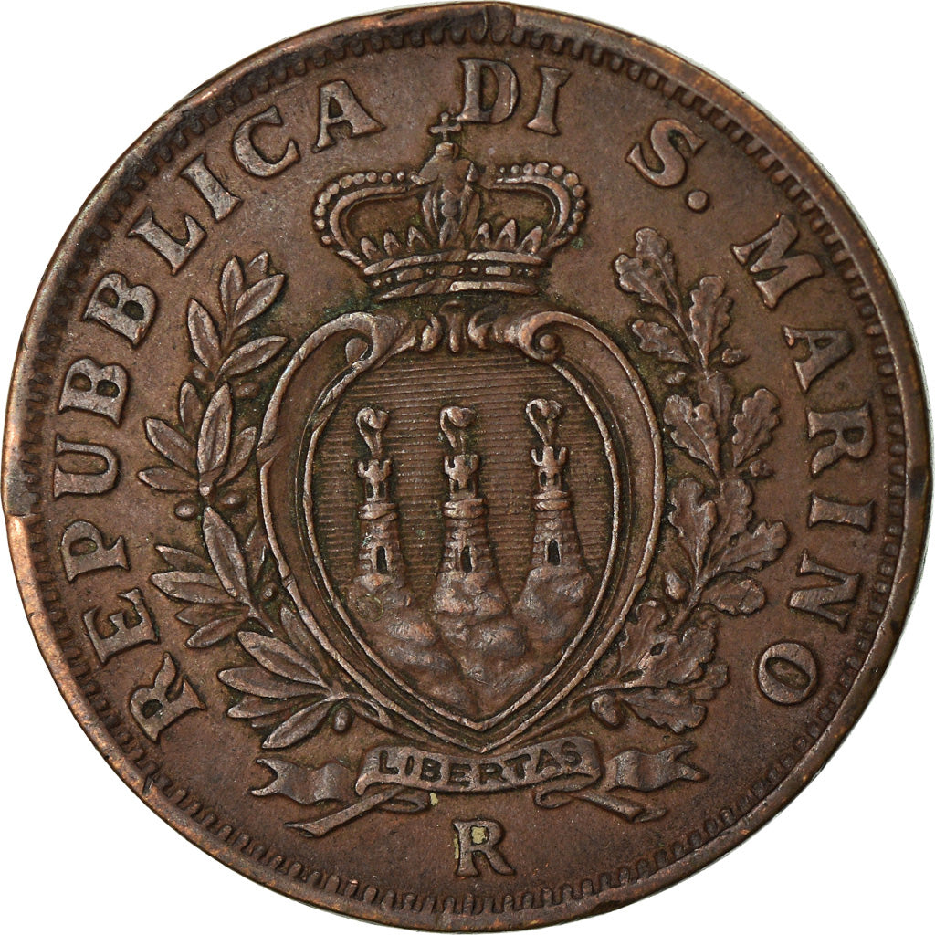 Münze, San Marino, 10 Centesimi, 1937, Rome, SS, Bronze, KM:13