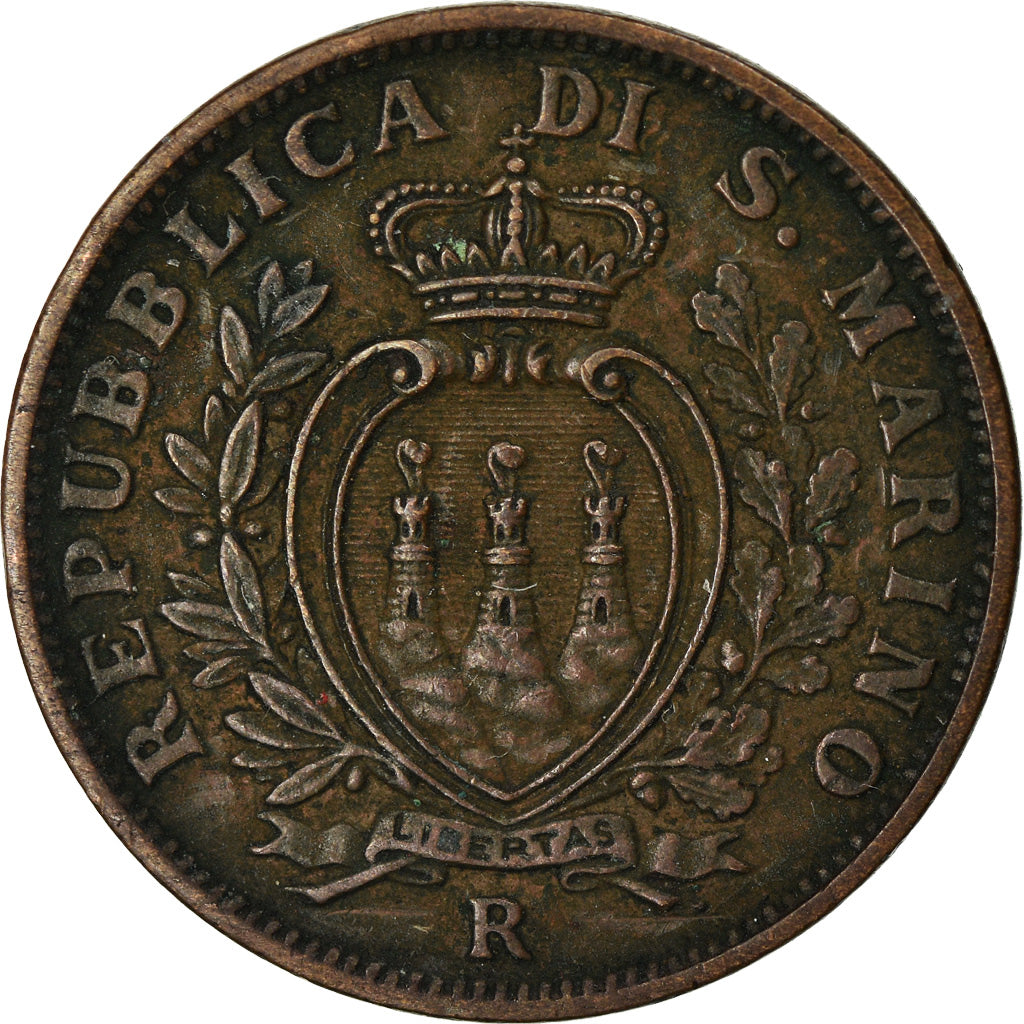 Coin, San Marino, 10 Centesimi, 1936, Rome, EF(40-45), Bronze, KM:13