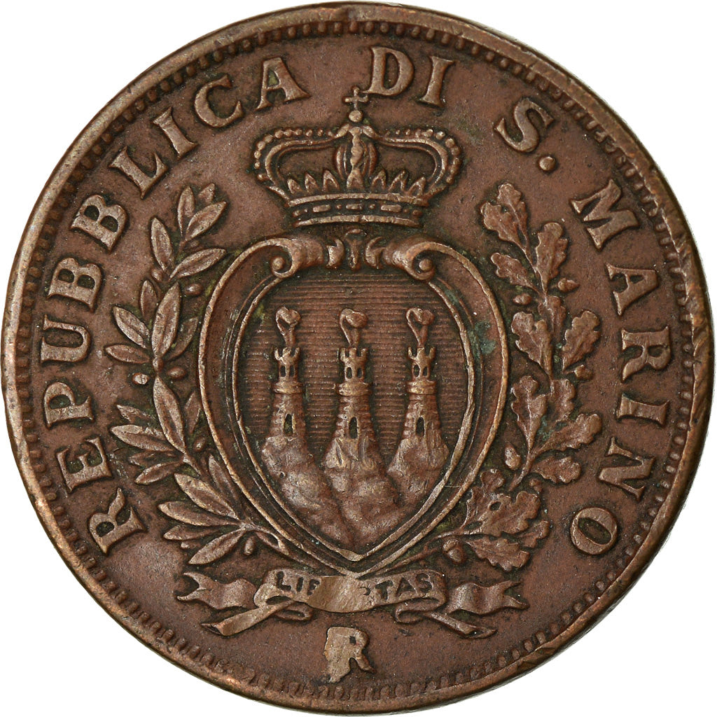 Coin, San Marino, 10 Centesimi, 1938, Rome, EF(40-45), Bronze, KM:13