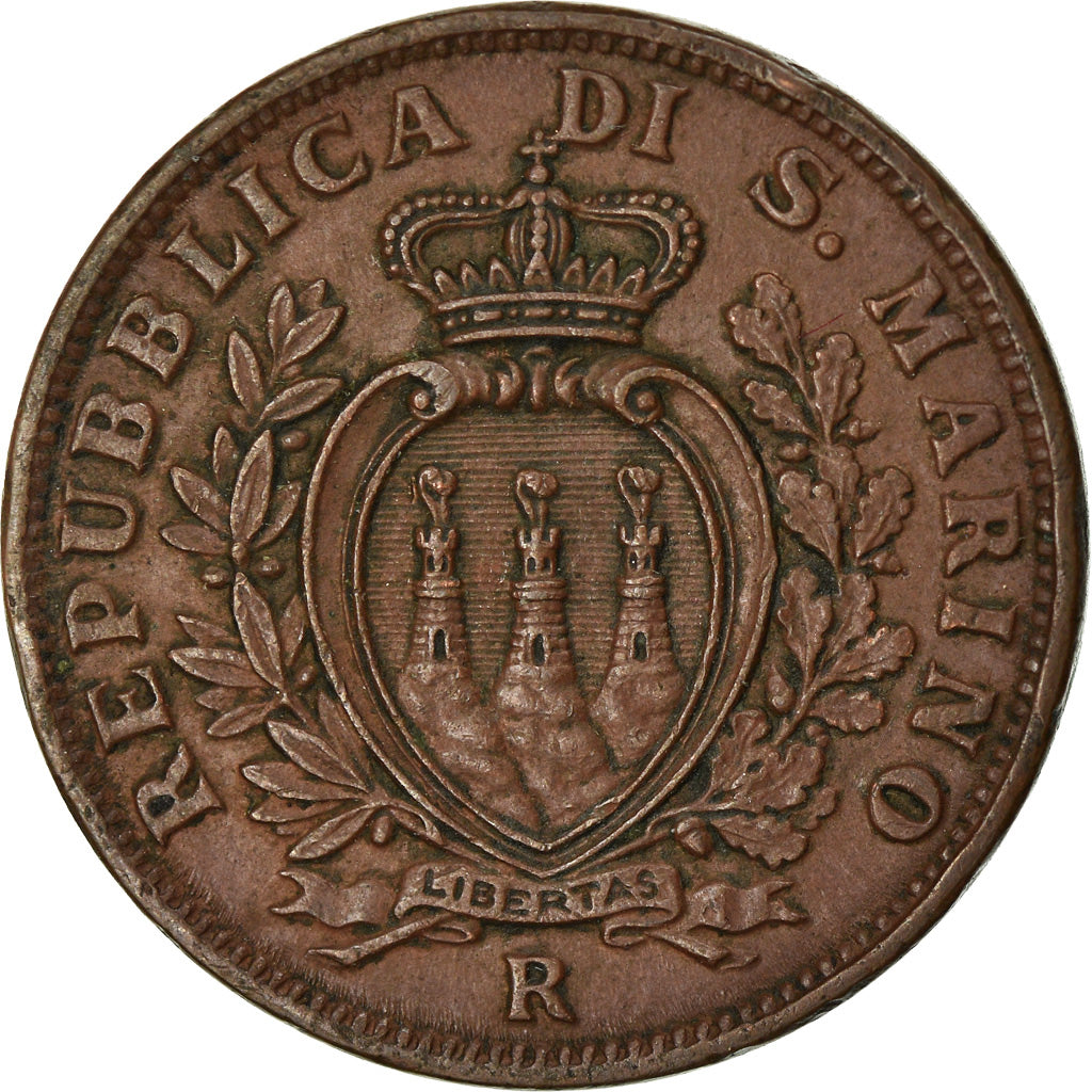 Coin, San Marino, 10 Centesimi, 1938, Rome, EF(40-45), Bronze, KM:13