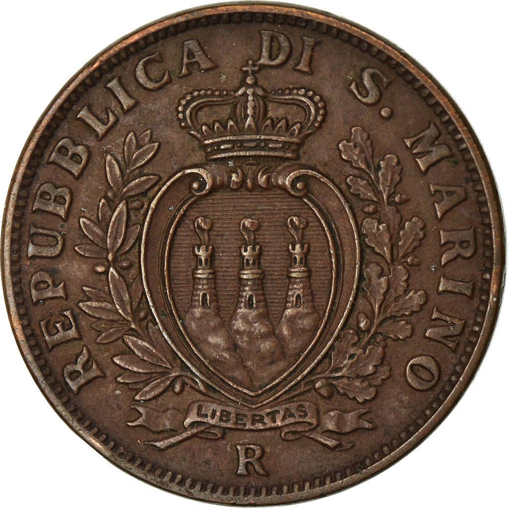 Monnaie, San Marino, 10 Centesimi, 1938, Rome, TTB, Bronze, KM:13