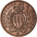 Moeda, San Marino, 10 Centesimi, 1938, Rome, AU(55-58), Bronze, KM:13