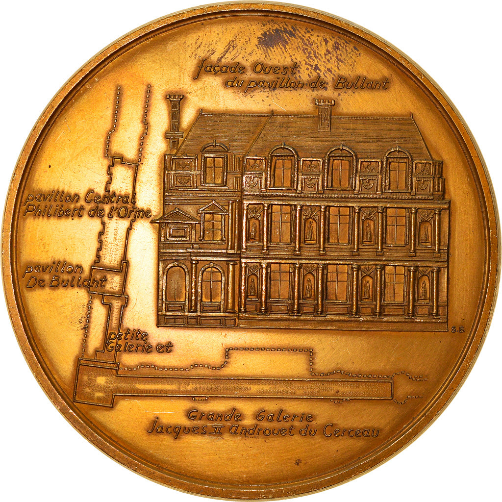 France, Medal, Les Constructeurs du Château des Tuileries, History, 1972