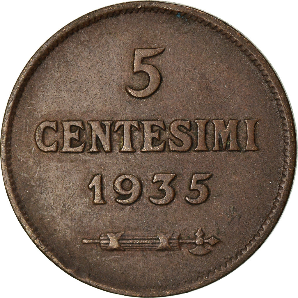 Moneta, San Marino, 5 Centesimi, 1935, Rome, BB, Bronzo, KM:12