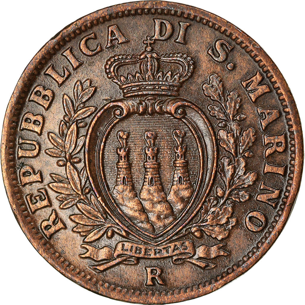 Monnaie, San Marino, 5 Centesimi, 1935, Rome, SUP, Bronze, KM:12