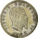 Moneda, Italia, Vittorio Emanuele II, Lira, 1863, Milan, BC, Plata, KM:5a.1
