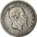 Moneda, Italia, Vittorio Emanuele II, Lira, 1863, Milan, BC+, Plata, KM:5a.1