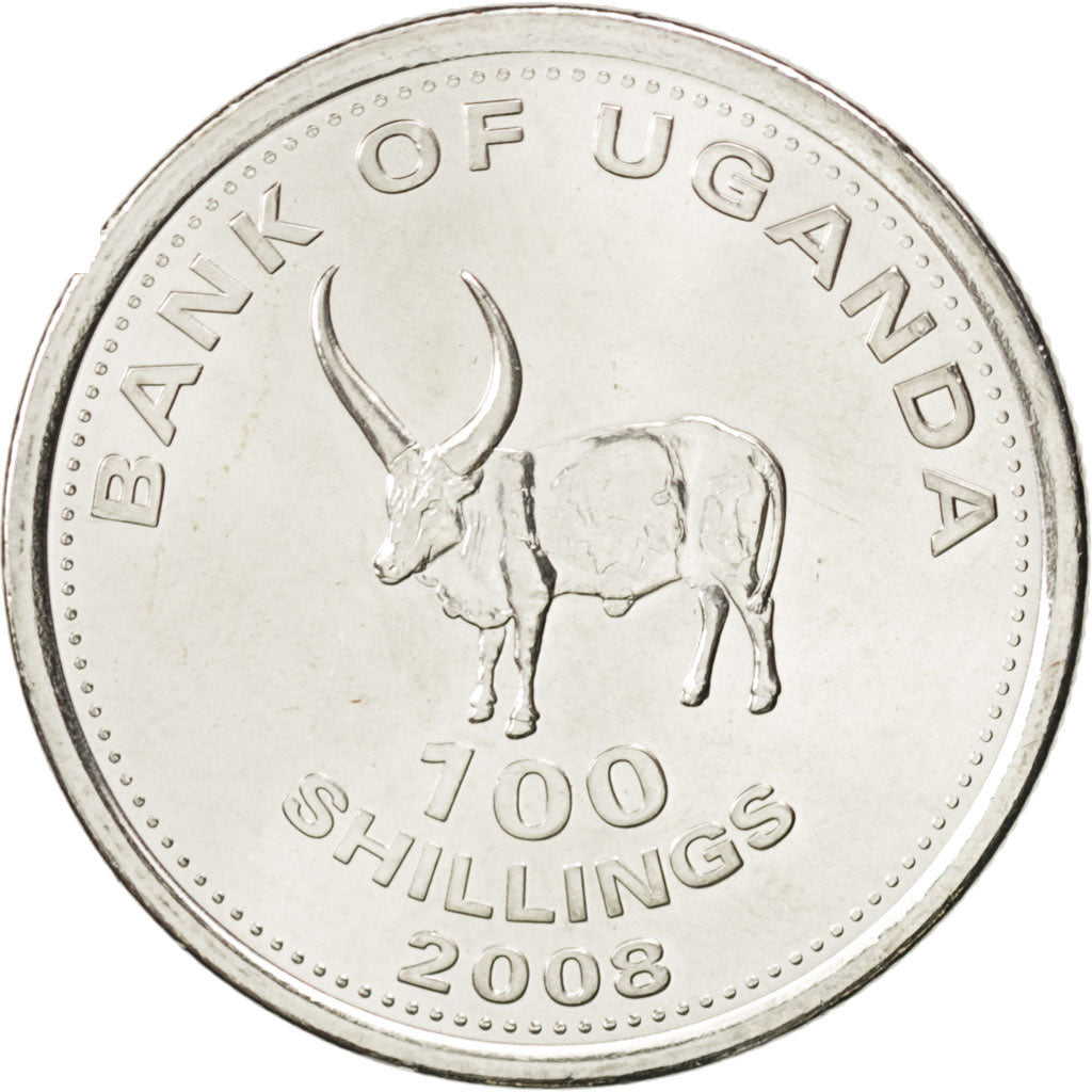 Coin, Uganda, 100 Shillings, 2008, MS(63), Copper-nickel, KM:67