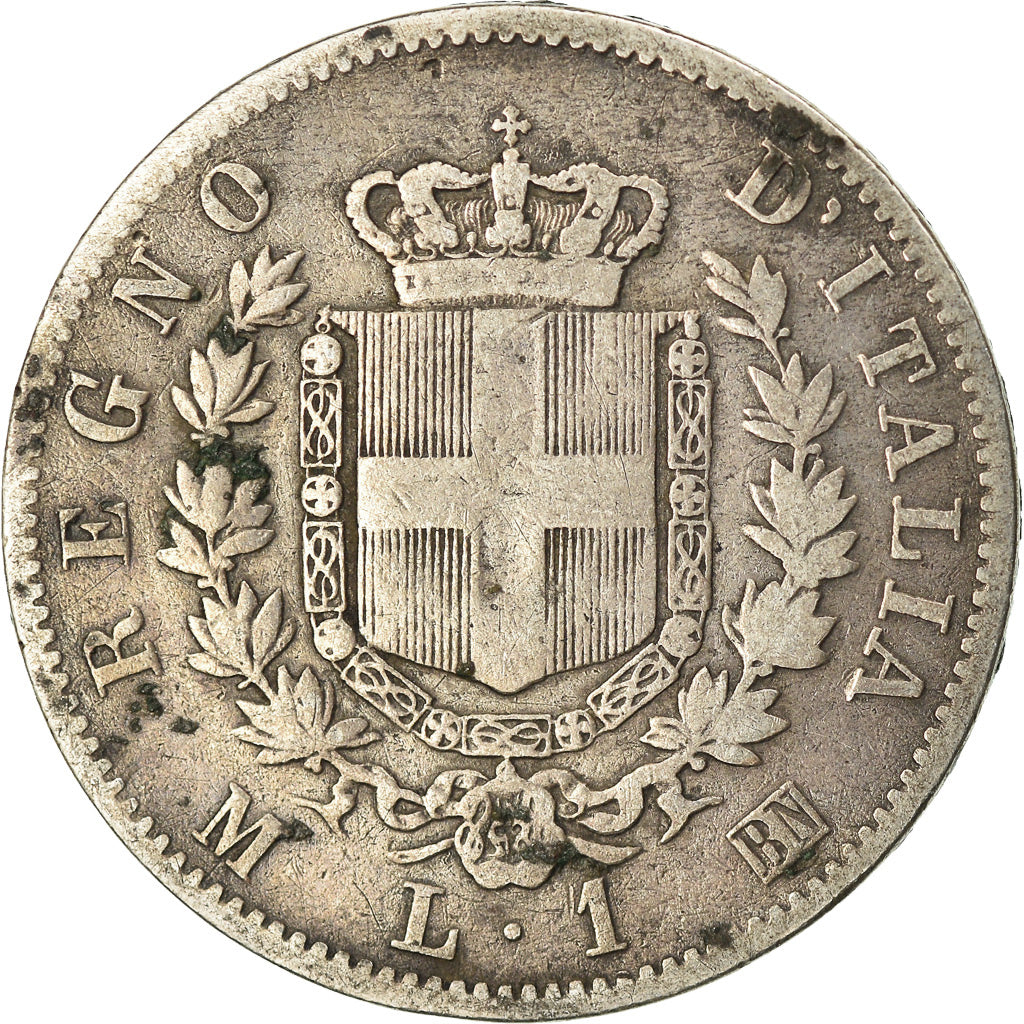 Coin, Italy, Vittorio Emanuele II, Lira, 1867, Milan, VF(20-25), Silver, KM:5a.1