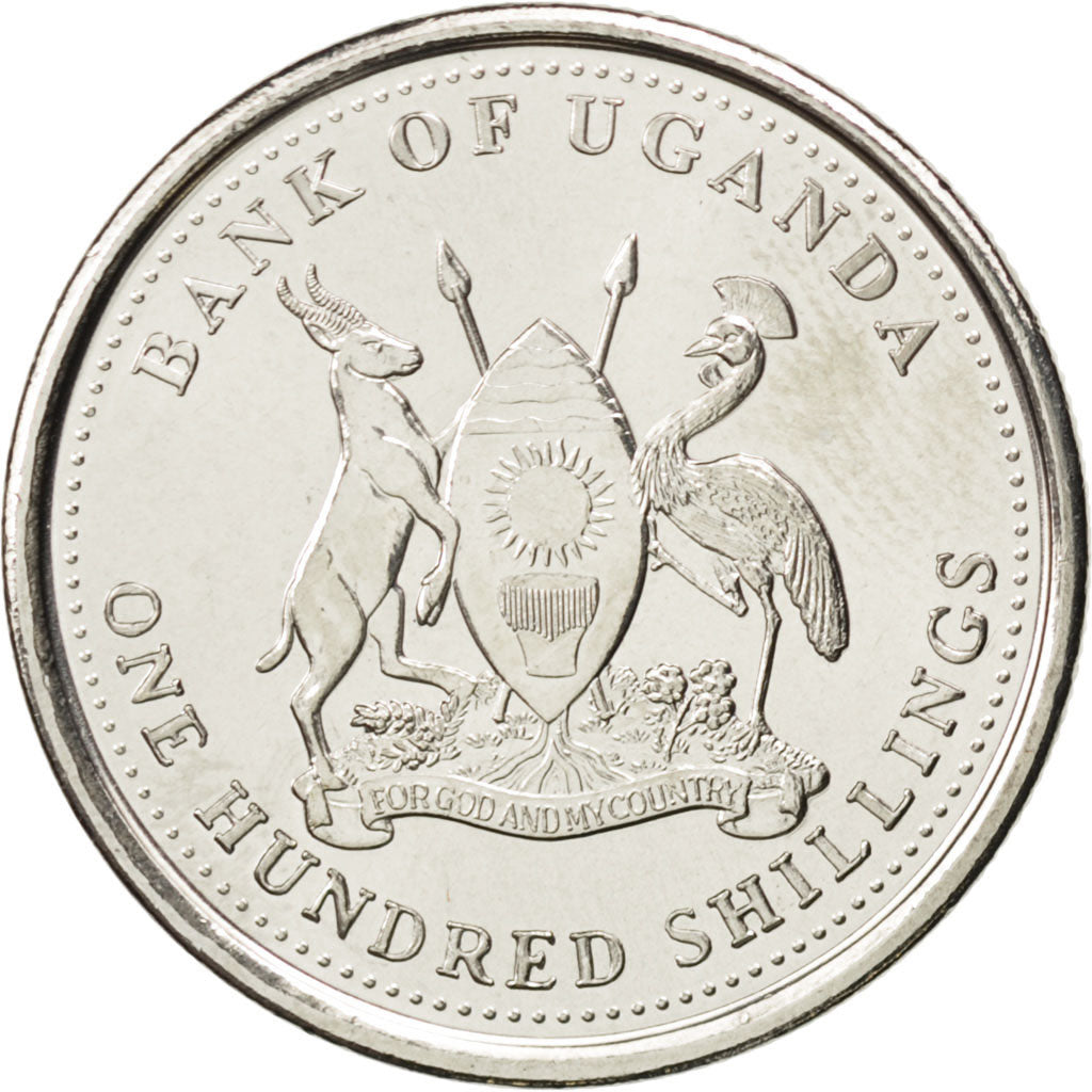 Coin, Uganda, 100 Shillings, 2008, MS(63), Copper-nickel, KM:67