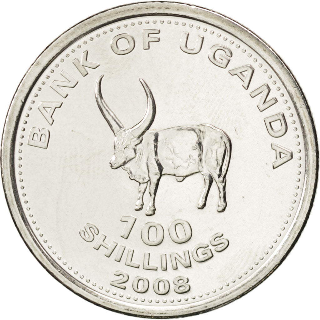 Coin, Uganda, 100 Shillings, 2008, MS(63), Copper-nickel, KM:67