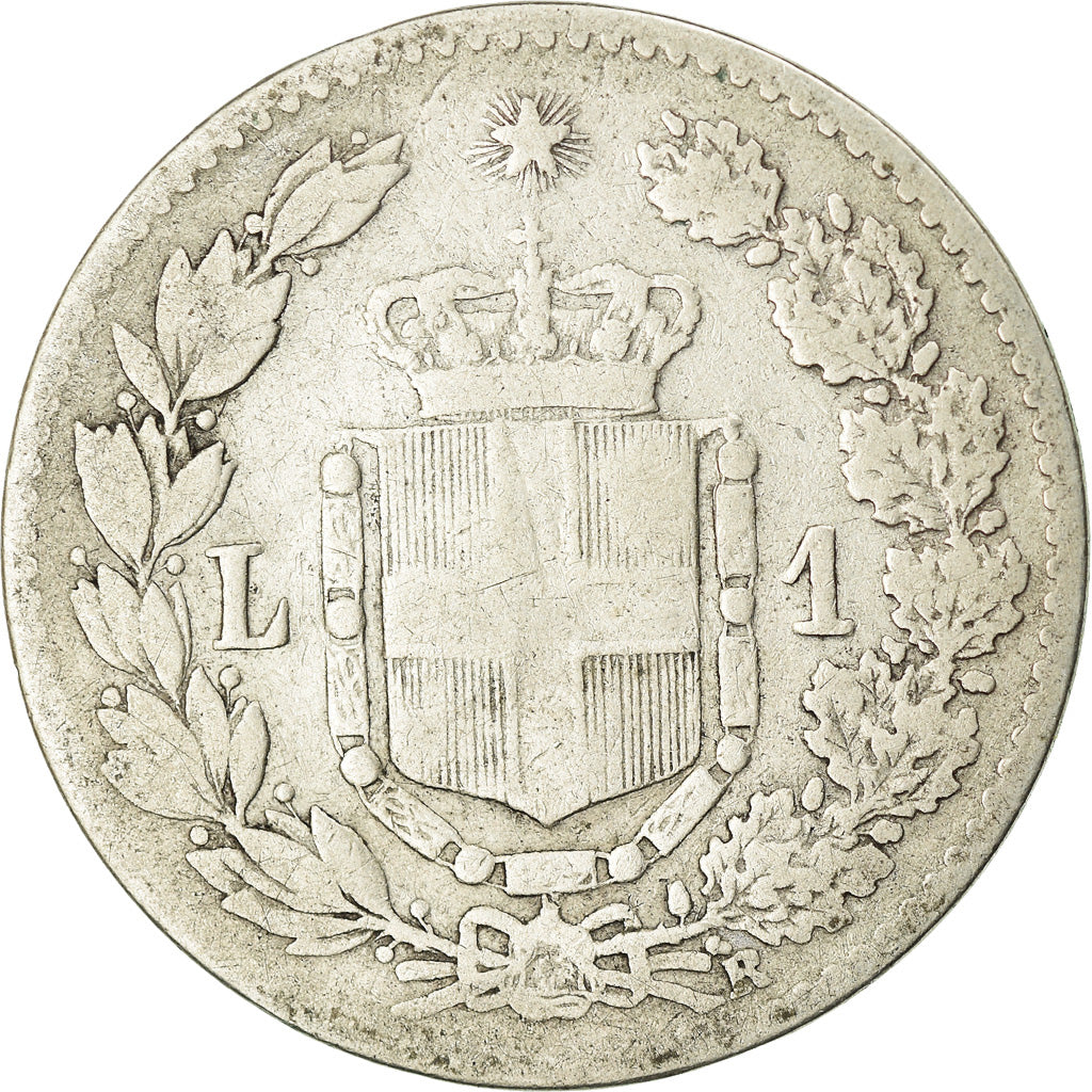 Moneta, Włochy, Umberto I, Lira, 1884, Rome, F(12-15), Srebro, KM:24.1
