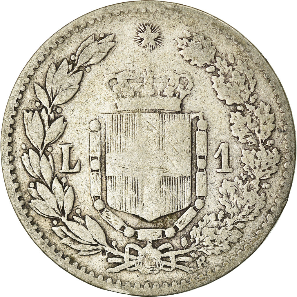 Moneta, Włochy, Umberto I, Lira, 1886, Rome, F(12-15), Srebro, KM:24.1