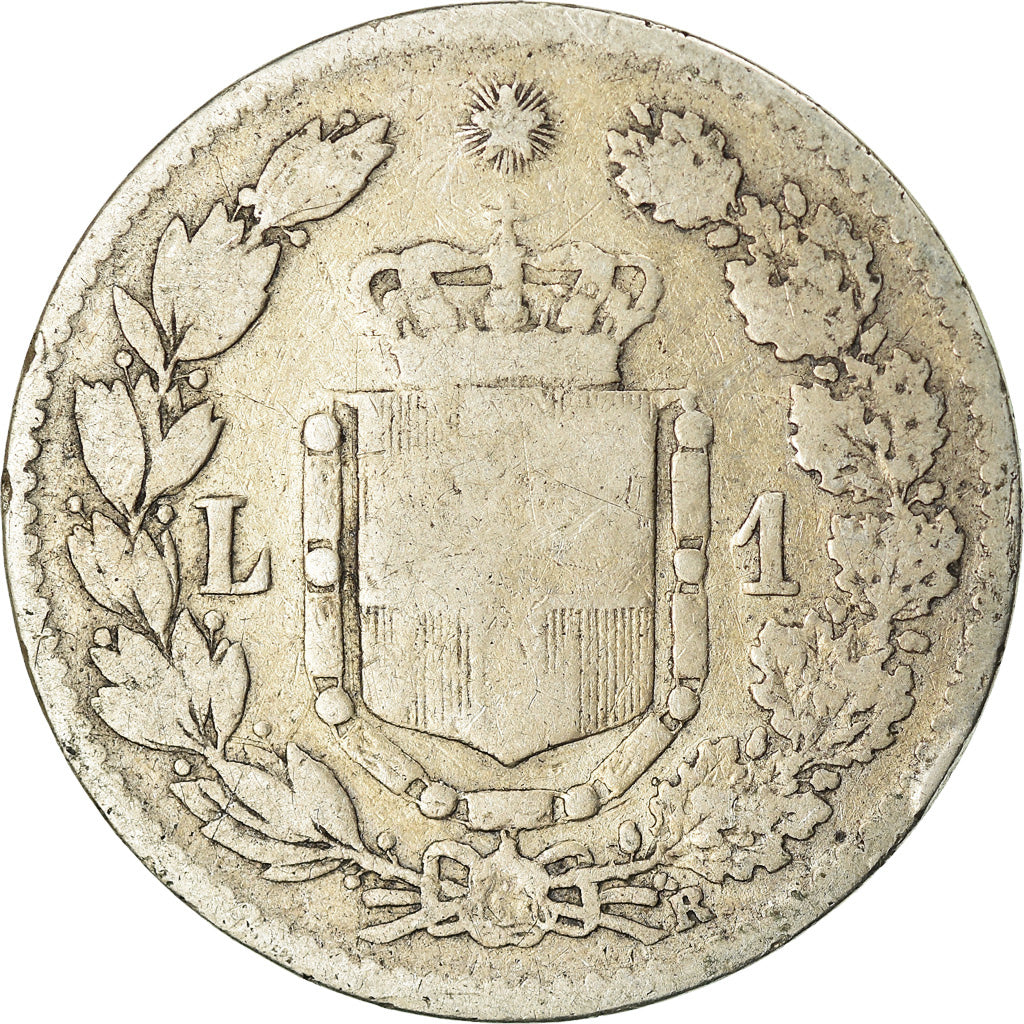 Munten, Italië, Umberto I, Lira, 1886, Rome, ZG+, Zilver, KM:24.1