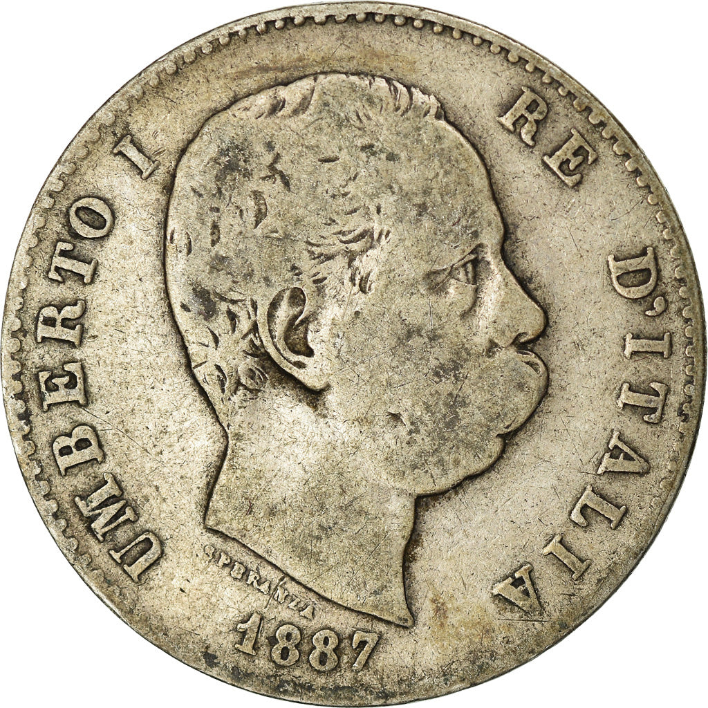 Monnaie, Italie, Umberto I, Lira, 1887, Milan, B+, Argent, KM:24.2