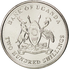 Munten, Oeganda, 200 Shillings, 2008, UNC-, Copper-nickel, KM:68