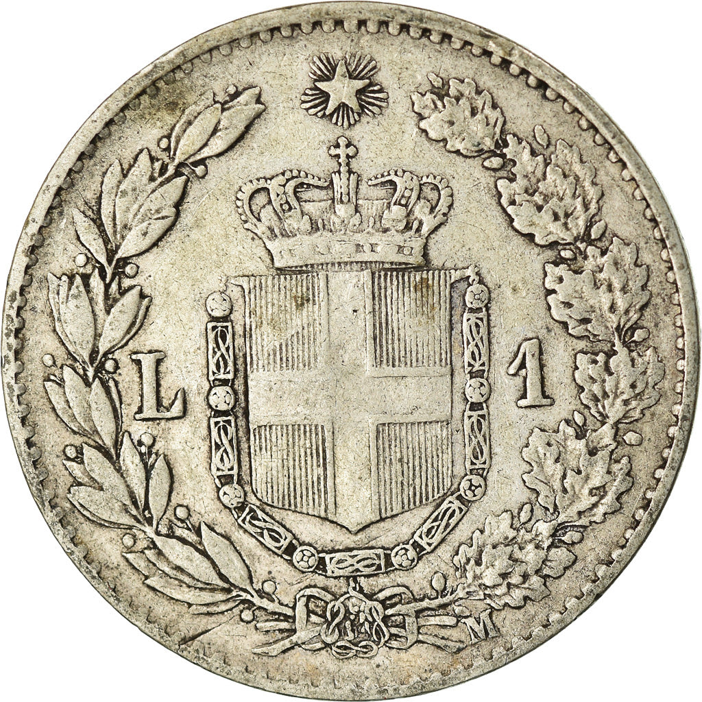 Munten, Italië, Umberto I, Lira, 1887, Milan, ZG+, Zilver, KM:24.2
