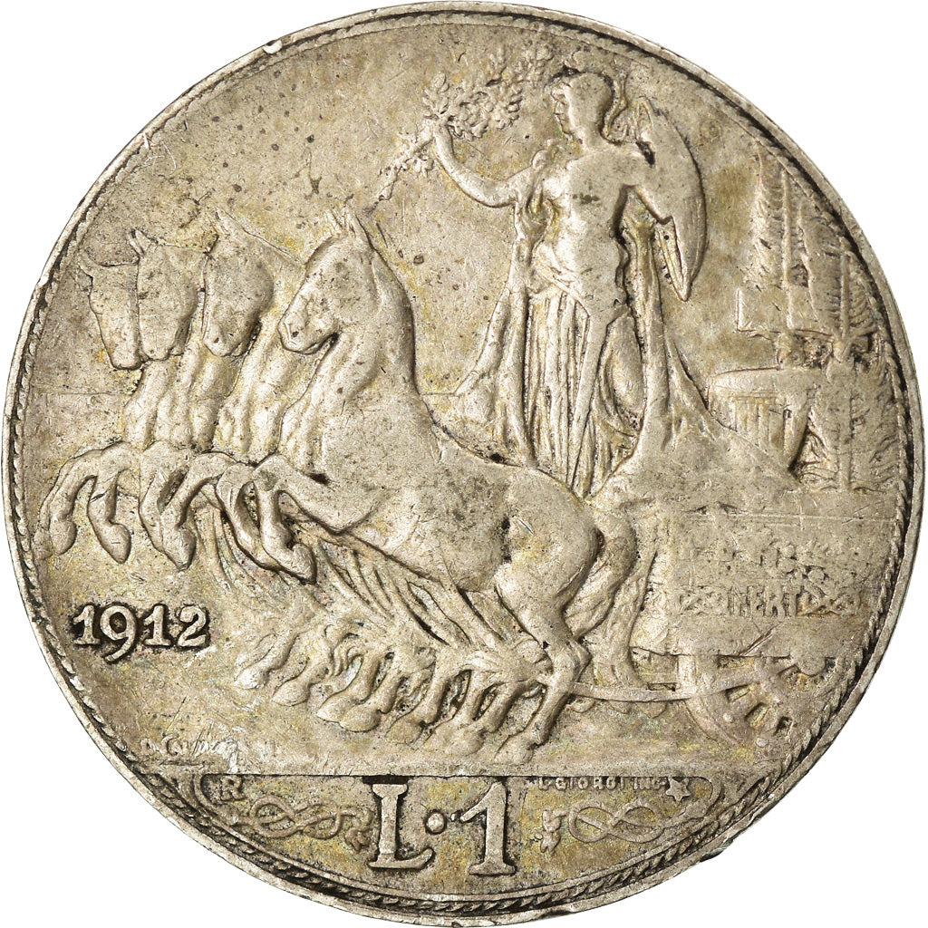 Münze, Italien, Vittorio Emanuele III, Lira, 1912, Rome, S+, Silber, KM:45